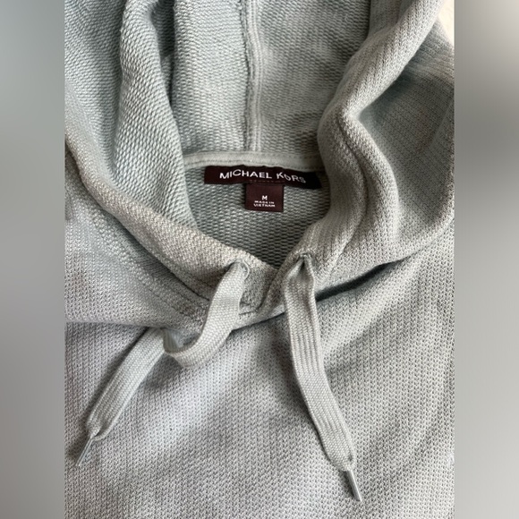 Michael Kors Baby Blue Lightweight Hoodie Pullover Sweatshirt - Picture 3 of 6